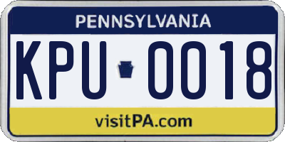 PA license plate KPU0018