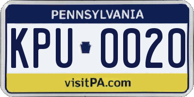 PA license plate KPU0020