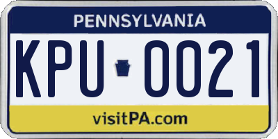 PA license plate KPU0021