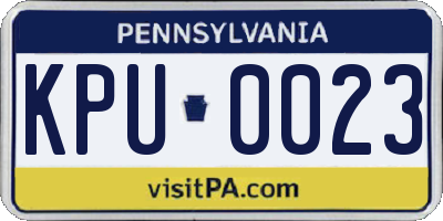 PA license plate KPU0023