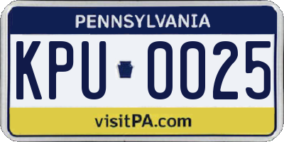 PA license plate KPU0025