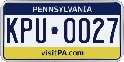 PA license plate KPU0027
