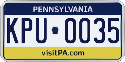 PA license plate KPU0035