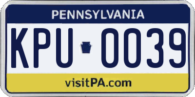 PA license plate KPU0039