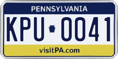 PA license plate KPU0041