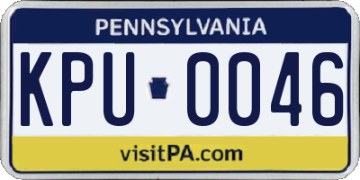 PA license plate KPU0046