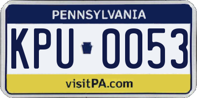 PA license plate KPU0053