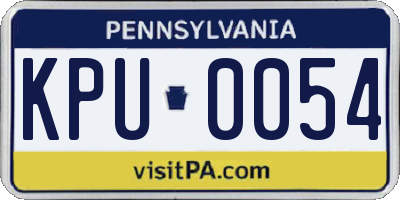 PA license plate KPU0054