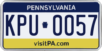 PA license plate KPU0057