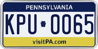 PA license plate KPU0065