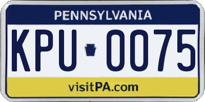 PA license plate KPU0075