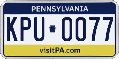 PA license plate KPU0077