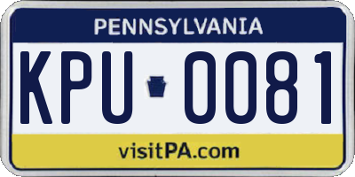 PA license plate KPU0081