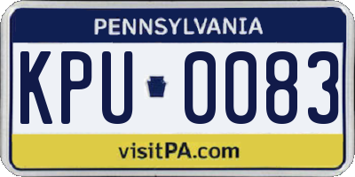PA license plate KPU0083