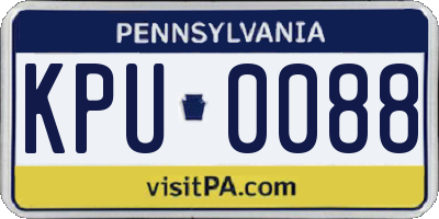 PA license plate KPU0088