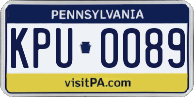 PA license plate KPU0089