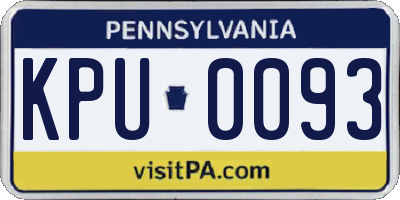 PA license plate KPU0093