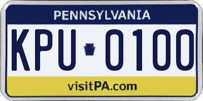 PA license plate KPU0100