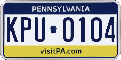 PA license plate KPU0104