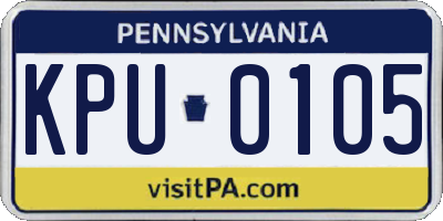 PA license plate KPU0105