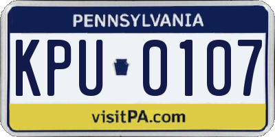 PA license plate KPU0107