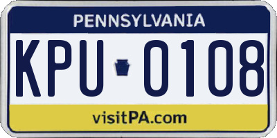 PA license plate KPU0108