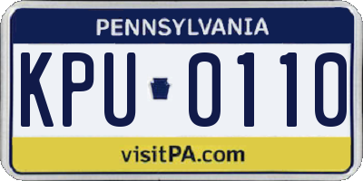 PA license plate KPU0110