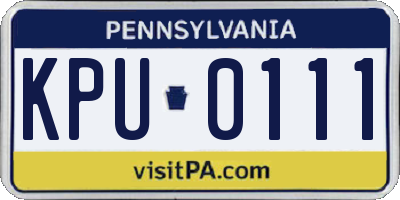 PA license plate KPU0111