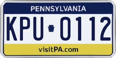 PA license plate KPU0112