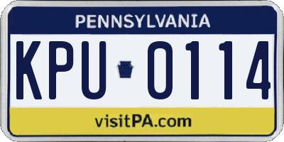 PA license plate KPU0114