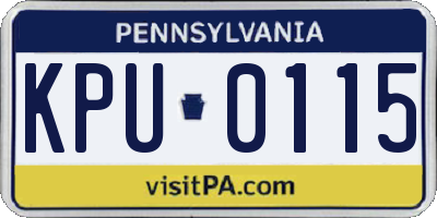 PA license plate KPU0115