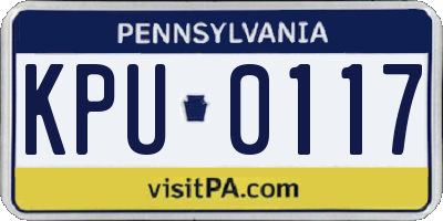 PA license plate KPU0117
