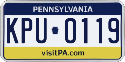 PA license plate KPU0119