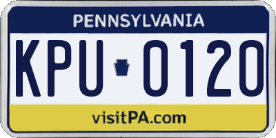PA license plate KPU0120