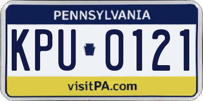 PA license plate KPU0121
