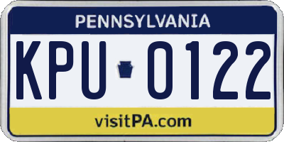 PA license plate KPU0122
