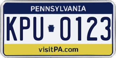 PA license plate KPU0123