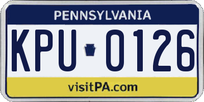 PA license plate KPU0126