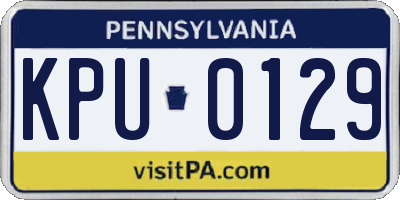 PA license plate KPU0129