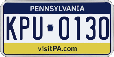 PA license plate KPU0130