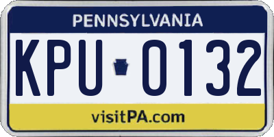 PA license plate KPU0132