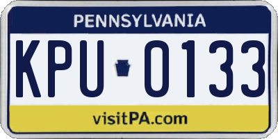 PA license plate KPU0133