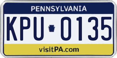 PA license plate KPU0135