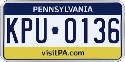 PA license plate KPU0136