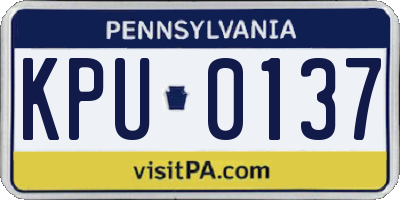 PA license plate KPU0137