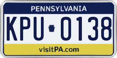 PA license plate KPU0138