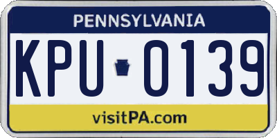 PA license plate KPU0139