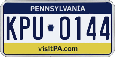 PA license plate KPU0144