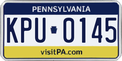 PA license plate KPU0145