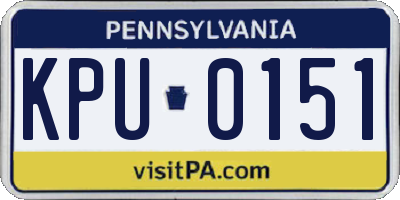 PA license plate KPU0151